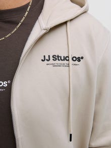 Jack & Jones Plus Size Gedruckt Kapuzenpullover -Moonbeam - 12279517