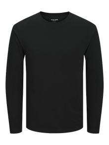 Jack & Jones t-shirt à manches longues Uni -Black - 12279538
