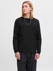 Jack & Jones t-shirt à manches longues Uni -Black - 12279538