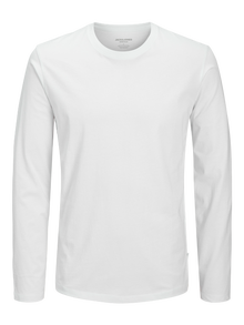 Jack & Jones Plain Longsleeved T-shirt -White - 12279538