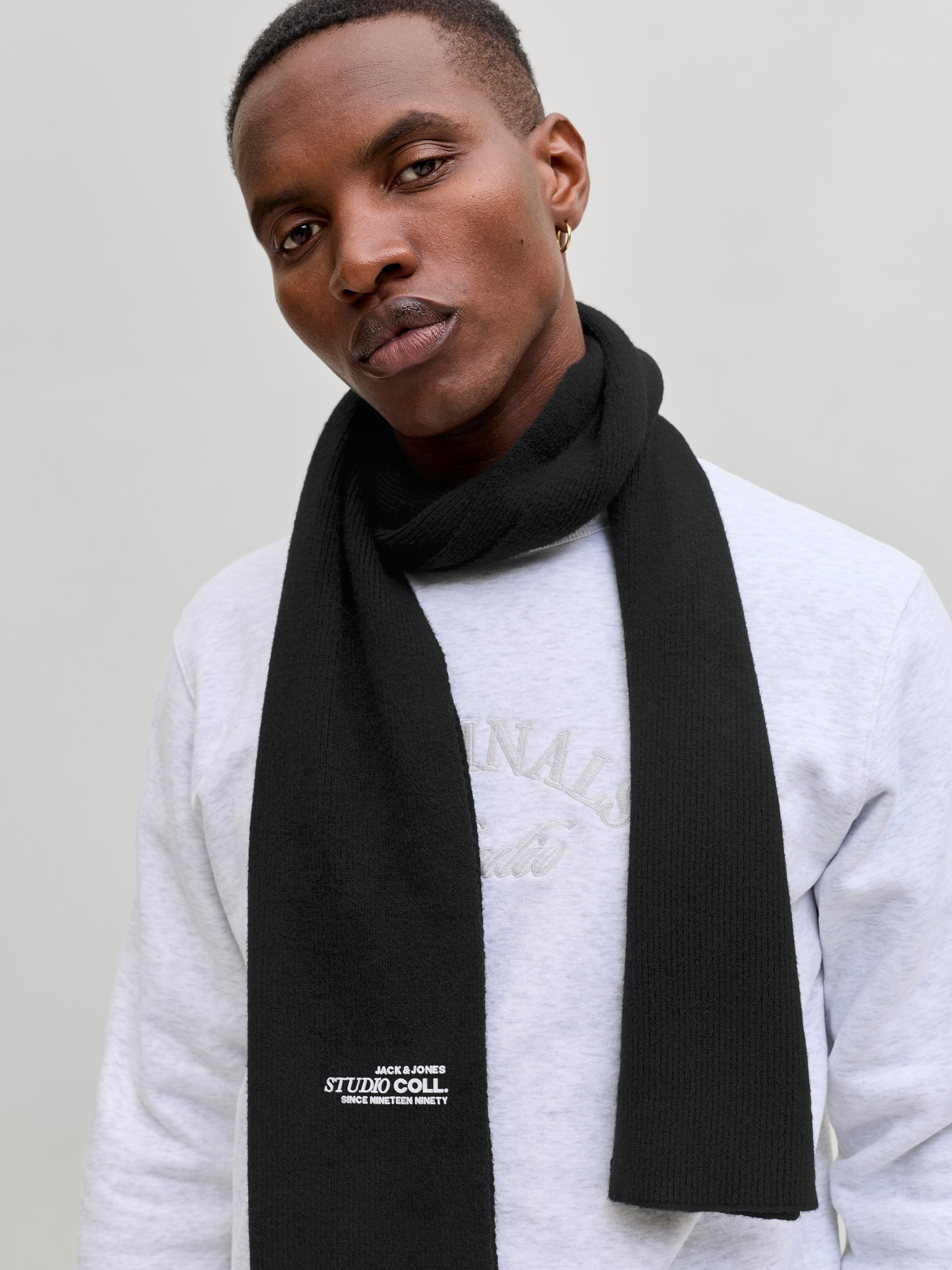 Écharpe Oversize Jack & Jones - Tissu Knit à Franges Longues - 100% Acrylique - Unisexe, Style Décontracté