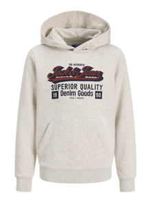 Jack & Jones Φούτερ με κουκούλα Μίνι -White Melange - 12279745