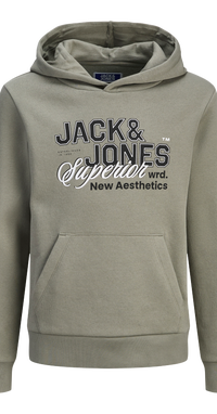 JACK & JONES Jjelogo Felpa Con Cappuccio Uomo - Noos Pls - Taglie Forti (Plus) - Cotone Morbido Per Autunno
