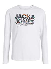 Jack & Jones Λογότυπο Longsleeved T-shirt Μίνι -White - 12279842