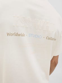 Jack & Jones Plius Spausdinta gale Marškinėliai -Antique White - 12279891