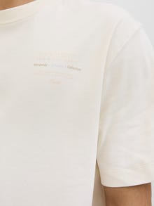 Jack & Jones Plius Spausdinta gale Marškinėliai -Antique White - 12279891