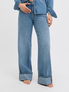 JJXX JXTOKYO WIDE FOLD HW JEANS R254 DNM SN -Medium Blue Denim - 12280183
