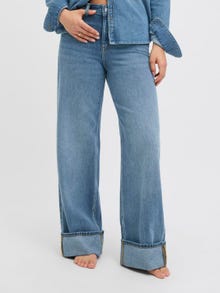JJXX JXTOKYO WIDE FOLD HW JEANS R254 DNM SN -Medium Blue Denim - 12280183