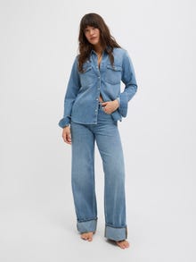 JJXX JXTOKYO WIDE FOLD HW JEANS R254 DNM SN -Medium Blue Denim - 12280183