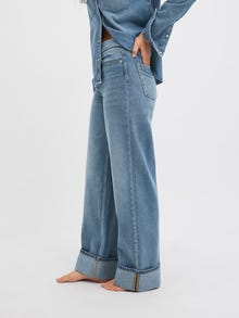 JJXX JXTOKYO WIDE FOLD HW JEANS R254 DNM SN -Medium Blue Denim - 12280183