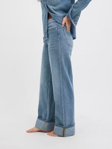 JJXX JXTOKYO WIDE FOLD HW JEANS R254 DNM SN -Medium Blue Denim - 12280183