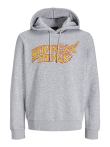 Jack & Jones Achterkant bedrukt Hoodie -Light Grey Melange - 12280210
