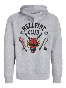 Jack & Jones Achterkant bedrukt Hoodie -Light Grey Melange - 12280210