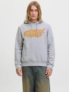 Jack & Jones Achterkant bedrukt Hoodie -Light Grey Melange - 12280210
