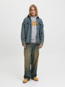Jack & Jones Achterkant bedrukt Hoodie -Light Grey Melange - 12280210