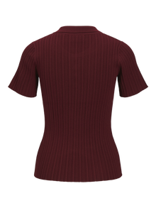 JJXX JXHADLEY Knitted polo -Cabernet - 12280289