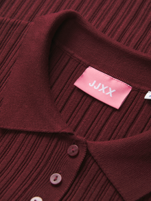 JJXX JXHADLEY Knitted polo -Cabernet - 12280289