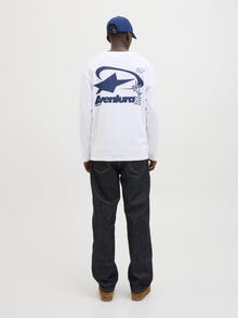 Jack & Jones Printet Langærmet T-shirt -Bright White - 12280834