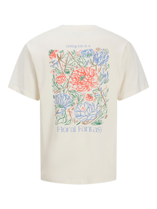 Jack & Jones Plus Size Tryck T-shirt -Egret - 12280843