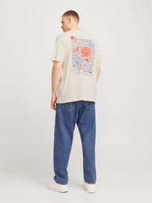 Jack & Jones Plus Size Tryck T-shirt -Egret - 12280843