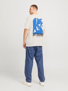 Jack & Jones Plus Size T-shirt Impression arrière -Egret - 12280850