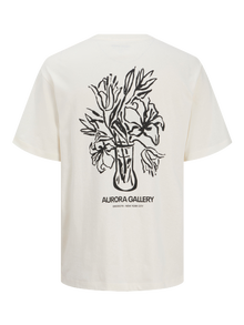 Jack & Jones Tryck T-shirt -Egret - 12280856