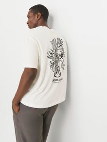 Jack & Jones Printed Crew neck T-shirt -Egret - 12280856