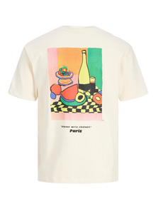 Jack & Jones T-shirt Impression arrière -Egret - 12280858