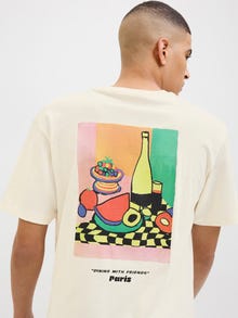 Jack & Jones T-shirt Impression arrière -Egret - 12280858