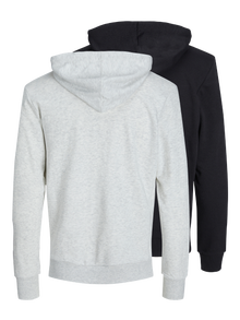 Jack & Jones 2-pak Bluza z kapturem -Black - 12280940