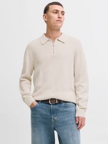 Jack & Jones Gebreide polo -Cloud Dancer - 12281743