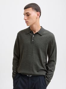 Jack & Jones Knitted polo -Peat - 12281757