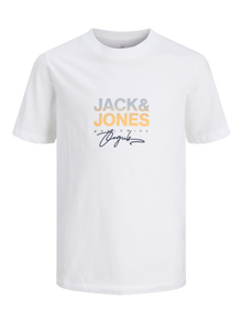 Jack & Jones Spausdintas raštas Marškinėliai Jaunimui -Bright White - 12281852