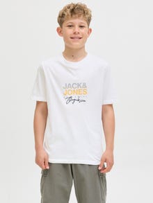 Jack & Jones Spausdintas raštas Marškinėliai Jaunimui -Bright White - 12281852