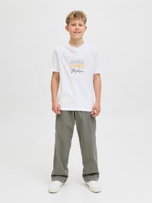Jack & Jones Spausdintas raštas Marškinėliai Jaunimui -Bright White - 12281852