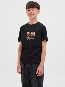 Jack & Jones Spausdintas raštas Marškinėliai Jaunimui -Black - 12281852