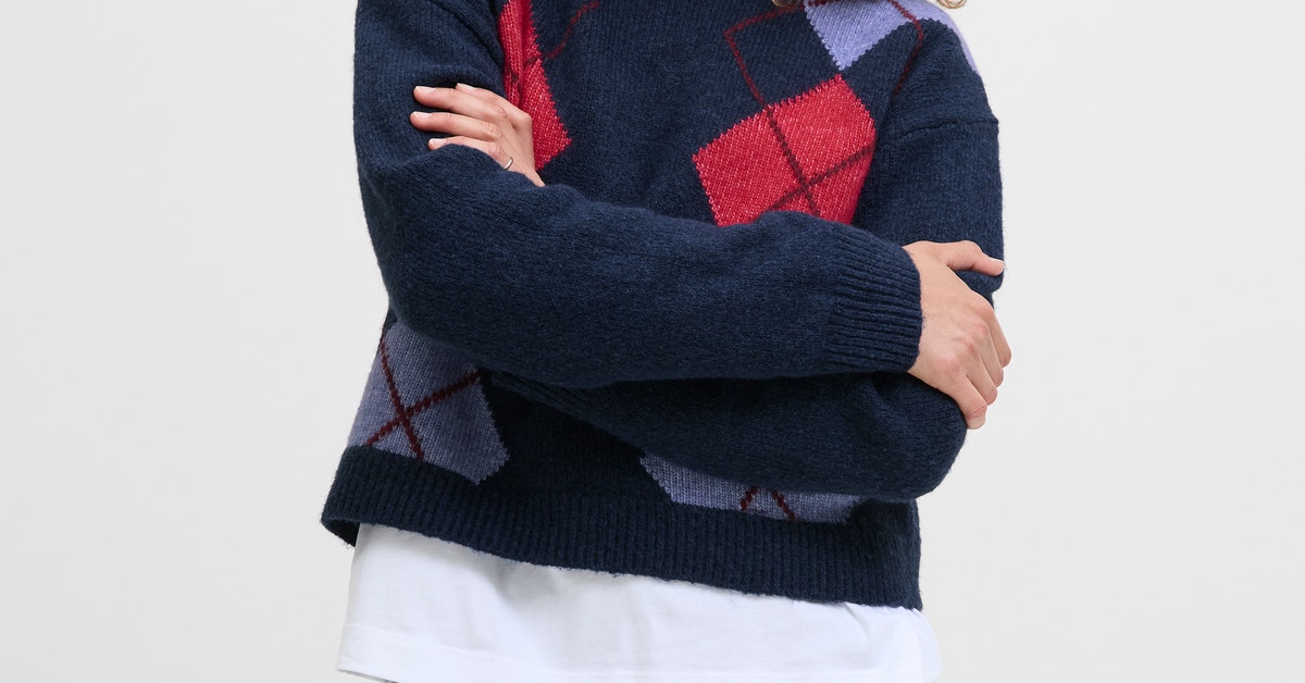 JACK & JONES Jxharvi Crew Neck Knit, Naval Academy, L JACK & JONES Jxharvi Crew Neck Knit, Naval Academy, L