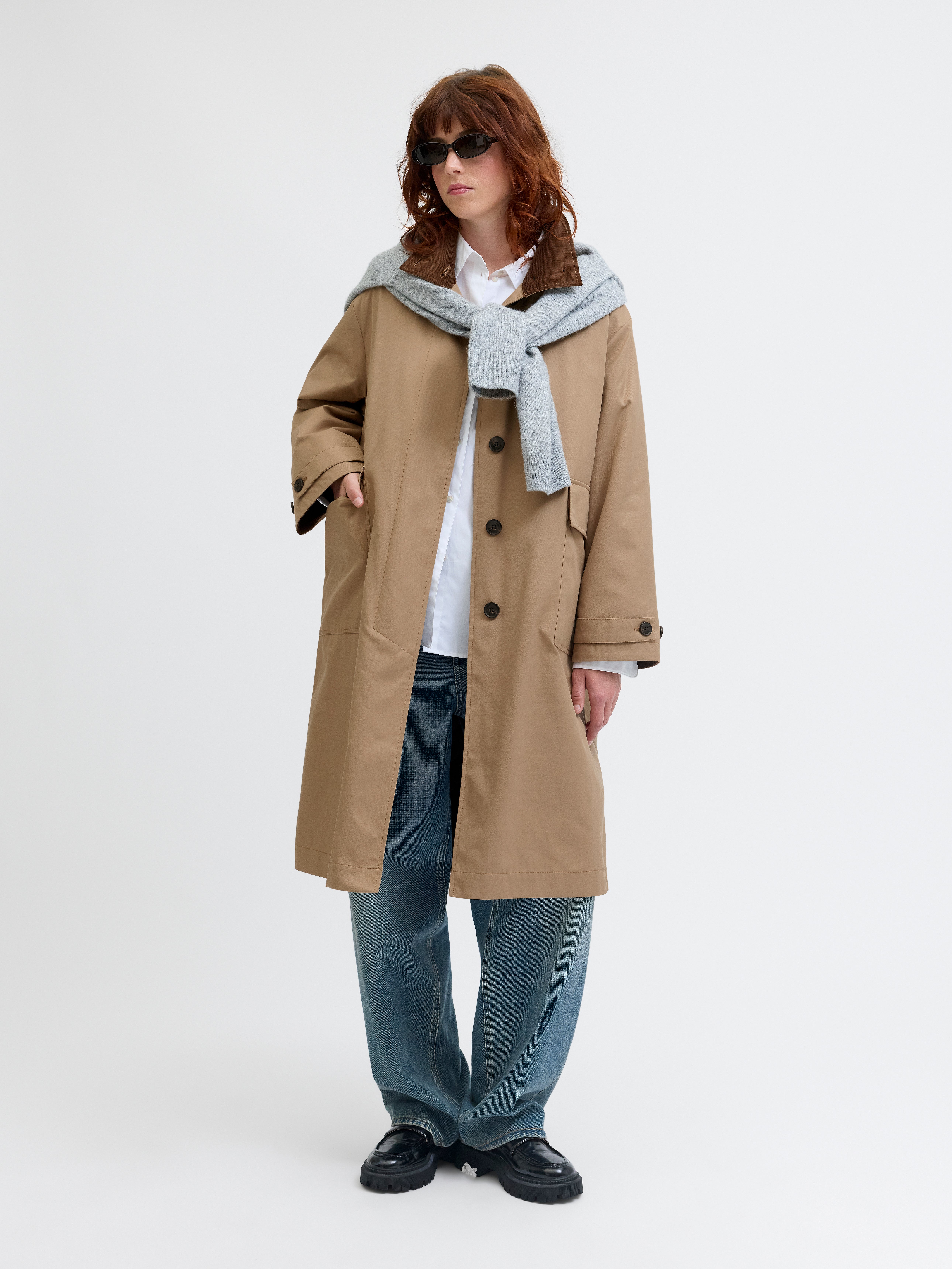 High stand-up collar Coat | Beige | JJXX®