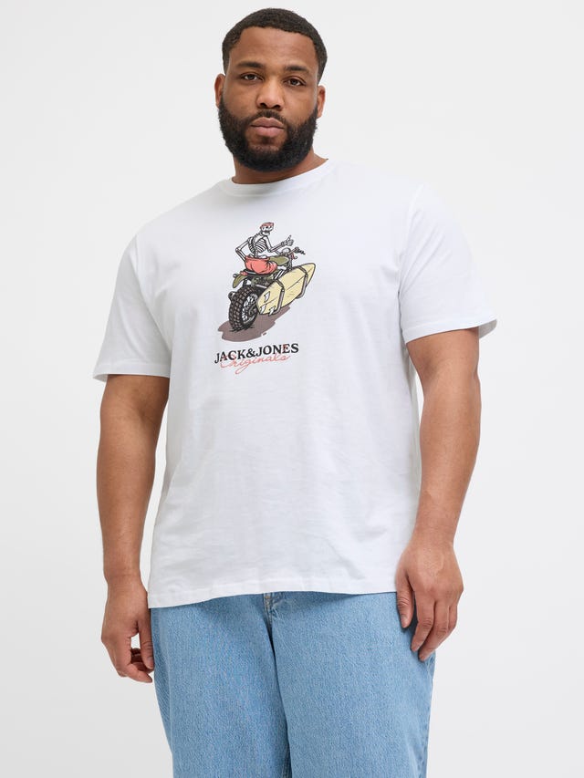 JACK&JONES PLUS T-Shirt Uomo - Maglietta Basic Marca Danese, Taglie Forti