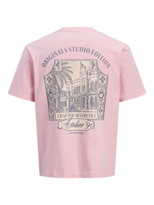 Jack & Jones Printed Crew neck T-shirt -Tickled Pink - 12282200