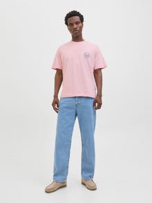 Jack & Jones Printed Crew neck T-shirt -Tickled Pink - 12282200