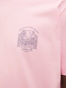 Jack & Jones Printed Crew neck T-shirt -Tickled Pink - 12282200