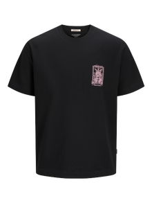 Jack & Jones Tryck Rundringning T-shirt -Black - 12282200