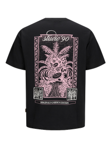 Jack & Jones Tryck Rundringning T-shirt -Black - 12282200