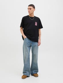 Jack & Jones Tryck Rundringning T-shirt -Black - 12282200