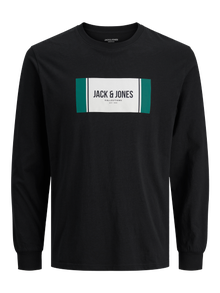 Jack & Jones t-shirt à manches longues Logo -Black - 12282290