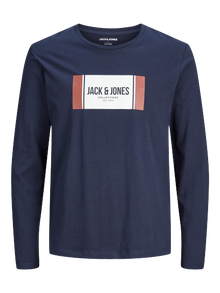 Jack & Jones Logo Longsleeved T-shirt -Navy Blazer - 12282290