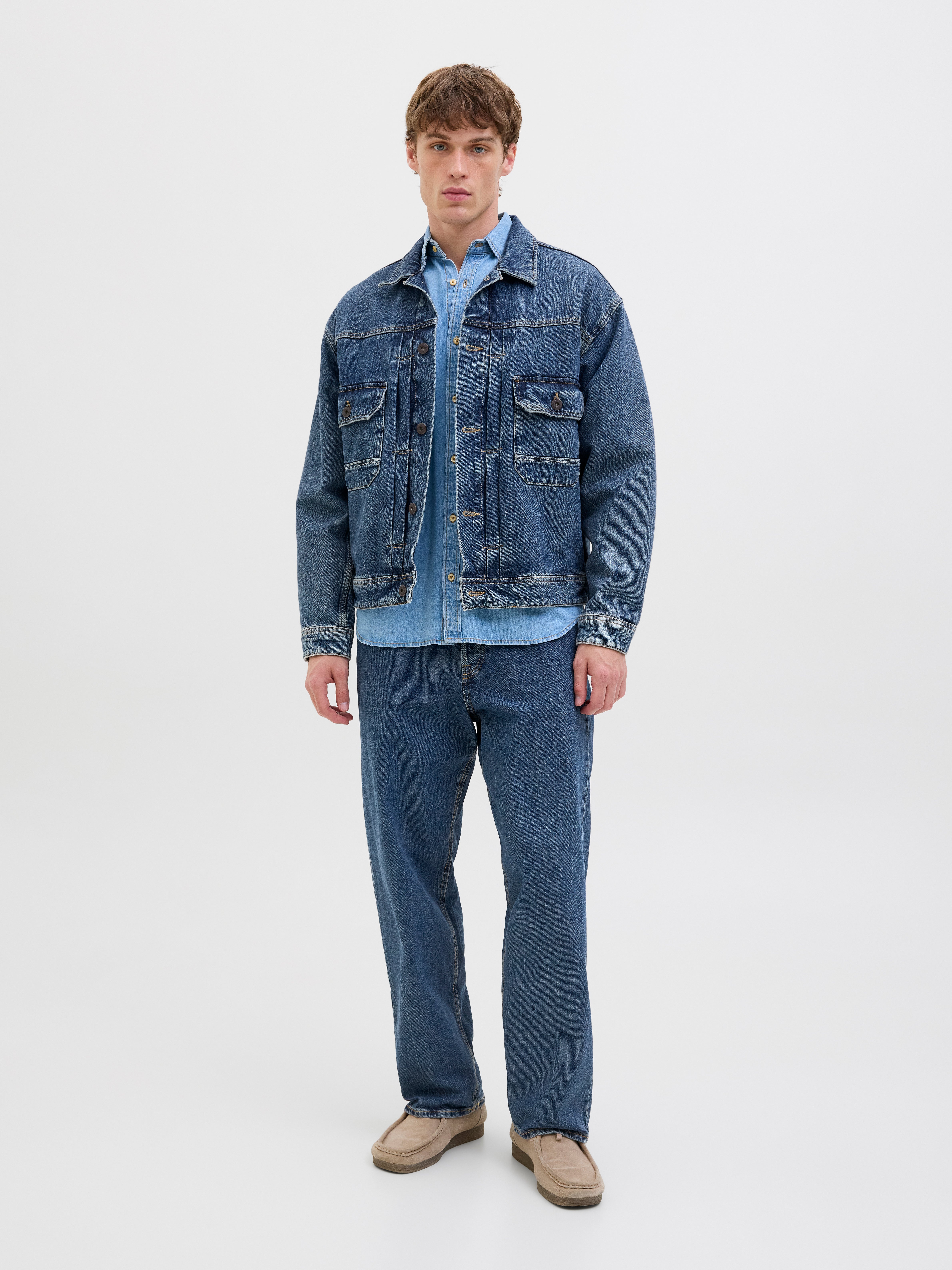 Jack & Jones Jeans Uomo JJIALEX Jjoriginal SQ 071 – Baggy Fit, Denim Blu, Vita Media