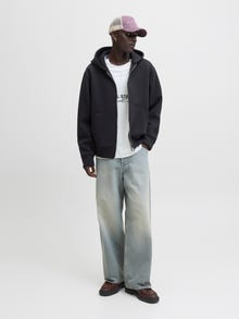 Jack & Jones Loose Fit Hoodie Sweatshirt -Black - 12282972
