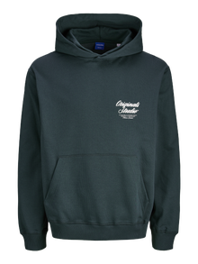 Jack & Jones Loose Fit Hoodie Ribbed cuffs Set in sleeves Sweatshirt -Forest River - 12283054